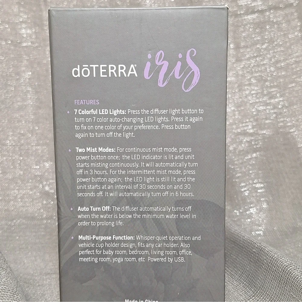 DoTERRA Iris Portable Ultrasonic Essential Oil USB Diffuser Car Home Auto Off